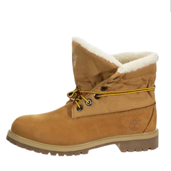 SOLD - Timberland Roll-Top Canvas and Leather Boots Size 4 Junior / 6 Women’s - Picture 13 of 14